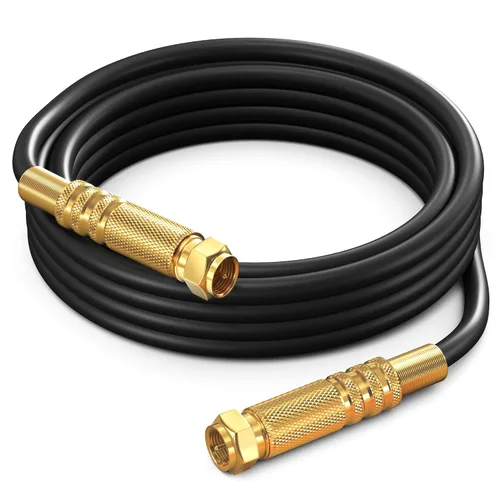Vista 15 de Cable coaxial RG6, triple blindado, sin oxígeno, cable de cobre para TV, Internet y más, cable coaxial flexible de 1.5 pies, color blanco