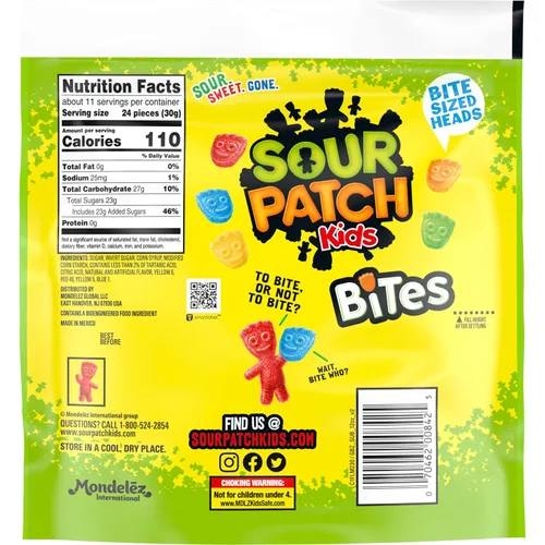 Vista 14 de SOUR PATCH KIDS Bites Soft & Chewy Candy, caramelos a granel, 12 bolsas de 12 oz