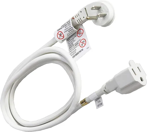Vista 7 de FIRMERST Cable de extensión de enchufe plano de 10 pies 1875 W 14 AWG negro 15A
