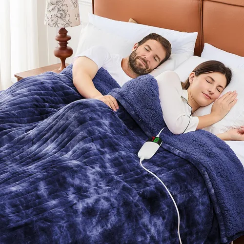 Vista 20 de greenoak Manta eléctrica con calefacción, manta térmica de piel sintética Sherpa para sofá cama, regalos cálidos de invierno para mujeres/ella