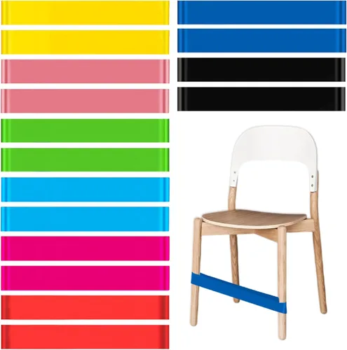 Vista 17 de Bandas de silla para niños con pies inquietos, paquete de 8, negro, material PTE, sensor de TDAH, aula y hogar