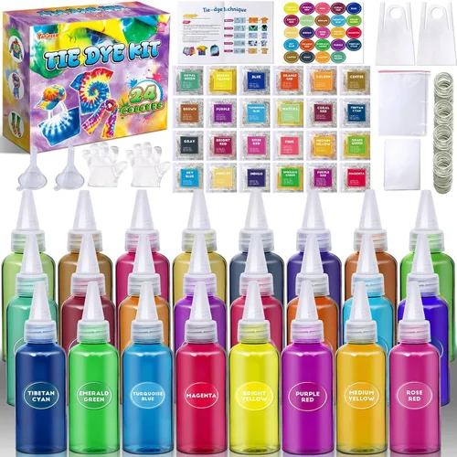 Vista 8 de Kit de teñido anudado para niños y adultos, juguete de artes y manualidades para niñas y niños de 6 a 12 años, kits de manualidades de teñido