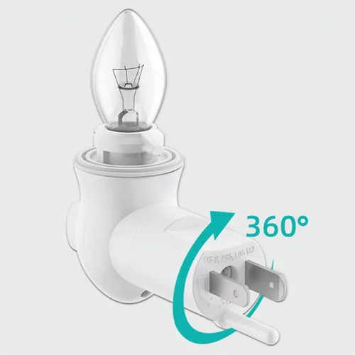 Vista 2 de Módulo de luz nocturna enchufable, enchufe de luz de pared con interruptor de encendido/apagado, enchufe de base E12 para luz nocturna de sal