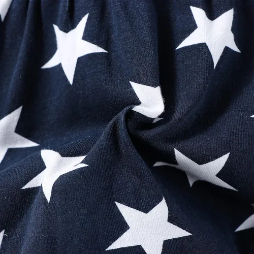 Vista 6 de LUZOZEZO Mameluco de borla con bandera americana para bebé niña pequeña con diadema
