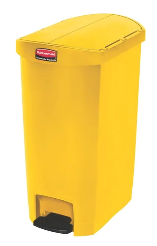 Vista 11 de Rubbermaid Commercial Products - Bote de basura Streamline Slim con pedal Papelera de plástico, 4 galones (15 litros), color rojo, con manos