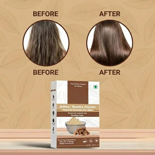 Vista 4 de 100% Pure Reetha Powder - Natural Hair Cleanser, Non-GMO, Chemical-Free, Ideal for Hair Care and Skin Care