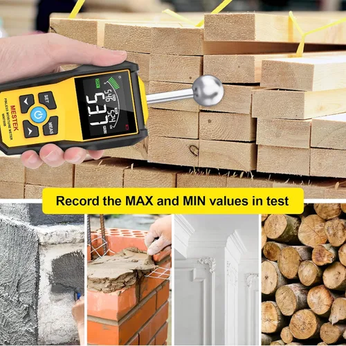 Vista 5 de MESTEK Medidor de humedad de madera para detección de humedad no destructiva en paneles de yeso, madera y mampostería, probador de humedad