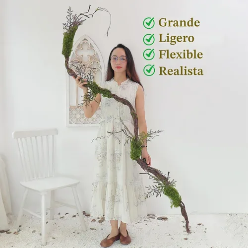 Vista 3 de Tronco de árbol falso grande flexible de 78 pulgadas para colgar