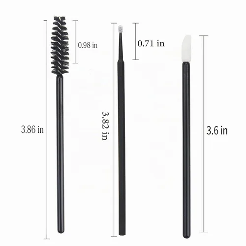 Vista 2 de Kit de suministros para extensión de pestañas de 300 piezas, cepillos desechables para pestañas, micro hisopos, varitas para máscara, cepillos