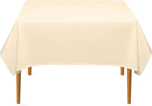 Vista 108 de Pomp - Mantel premium de poliéster con estampado abstracto de 52 x 52 pulgadas cuadradas Tela de fácil cuidado, resistente a arrugas y manchas