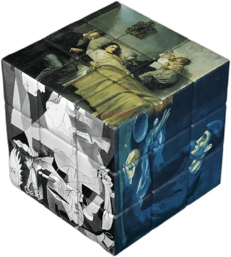 Vista 4 de World Famous Paintings Magic Cube, Art Magic Square, Creative Puzzle Cube (pintura tradicional china)