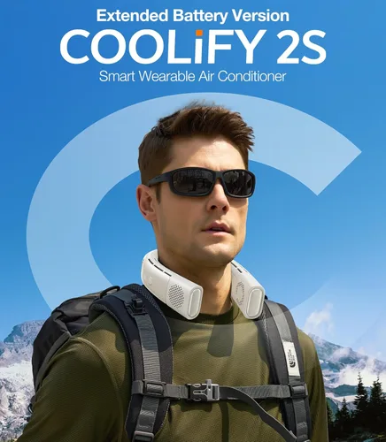 Vista 2 de TORRAS COOLIFY - Aire acondicionado de cuello 2S, enfriador personal portátil y calentador de viento fuerte, 3 velocidades, ventilador de cuello