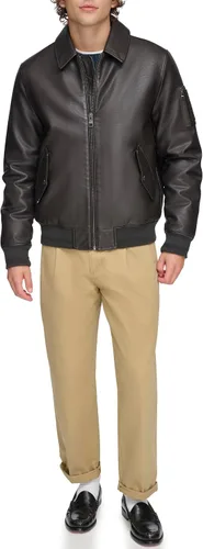 Vista 2 de Tommy Hilfiger Chaqueta bomber de piel sintética para hombre