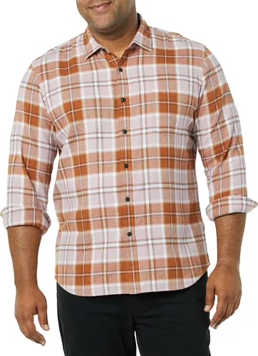 Vista 40 de Amazon Essentials Camisas de franela de manga larga para hombre, corte ajustado, a cuadros con botones