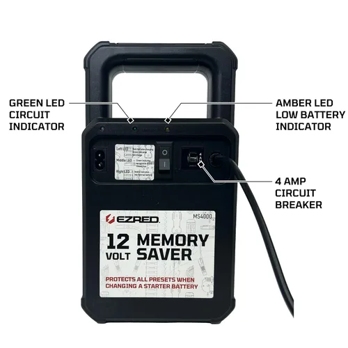Vista 4 de EZRED MS4000 - Protector de memoria automotriz con cargador integrado, color negro