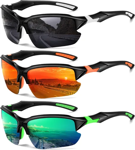 Vista 9 de Sports Polarized Sunglasses for Men Cycling Running Fishing UV Protection Sun Glasses Lightweight Half Frame Goggles