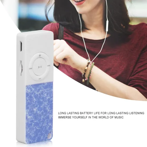 Vista 3 de PUSOKEI Mini reproductor MP3 delgado para niños, reproductor de alta fidelidad sin pérdidas, tarjeta de expansión de 64 GB reproductor MP3