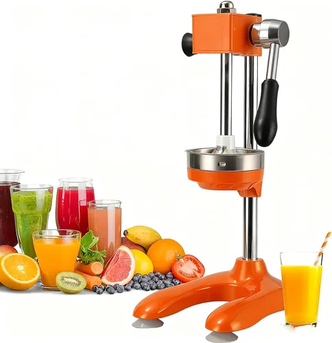 Vista 10 de Exprimidor de naranja de hierro fundido de cocina, máquina exprimidora de prensa manual, con base en forma de U manual, placa de presión grande