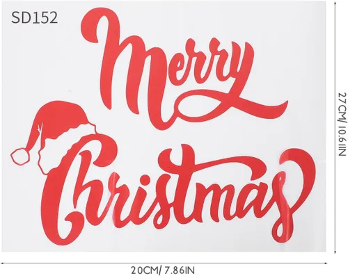 Vista 2 de OSALADI Pegatinas extraíbles Calcomanías de Navidad Calcomanías de Navidad Etiqueta de ventana de Navidad Etiqueta de pared de ventana de Navidad