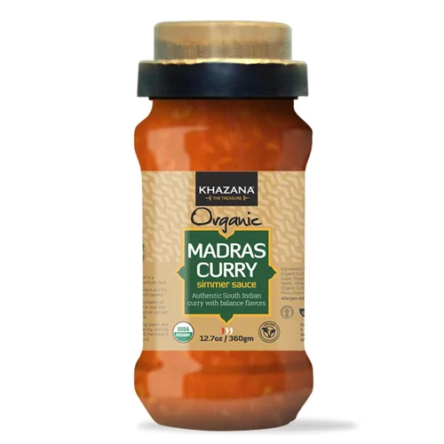 Vista 9 de Khazana Salsa a fuego lento de pollo con mantequilla orgánica, tarro de 12.7 onzas, sin OMG, vegano, sin gluten, kosher, auténticas comidas indias