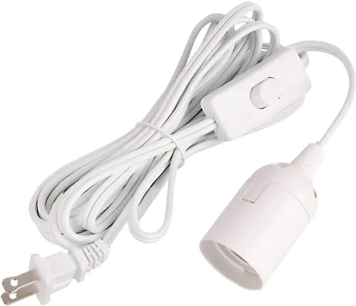 Vista 13 de Simple Deluxe - Cordón de lámpara colgante de linterna de 15 pies con enchufe E26, con interruptor de encendido/apagado (bombilla no incluida)