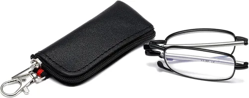 Vista 8 de Gafas de lectura plegables para hombres y mujeres, llavero compacto para lectores con luz azul, anteojos portátiles de bolsillo