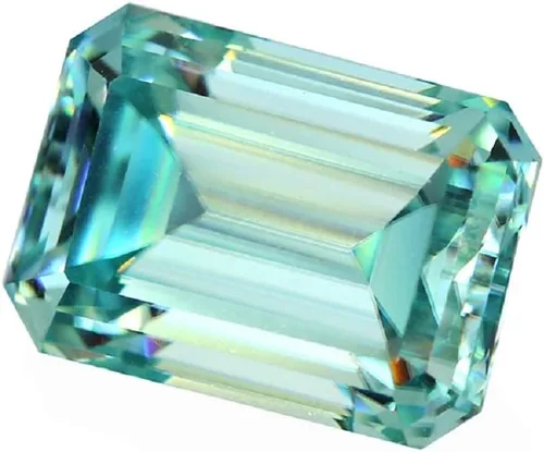 Vista 2 de ERAA JEWEL Moissanita suelta de 2.00 quilates, piedra de moissanita de color azul, claridad VVS1, piedra preciosa brillante de corte esmeralda
