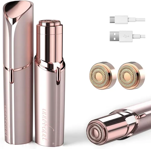 Vista 10 de Removedor de vello facial para mujer, dispositivo de depilación sin dolor portátil para mujer para labio, barbilla con USB recargable, oro rosa