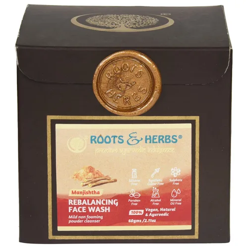Vista 10 de ROOTS AND HERBS Lavado facial ayurvédico Lep Tratamiento natural 100% vegano Anantmool refrescante lavado facial limpiador facial no formante - 2.11