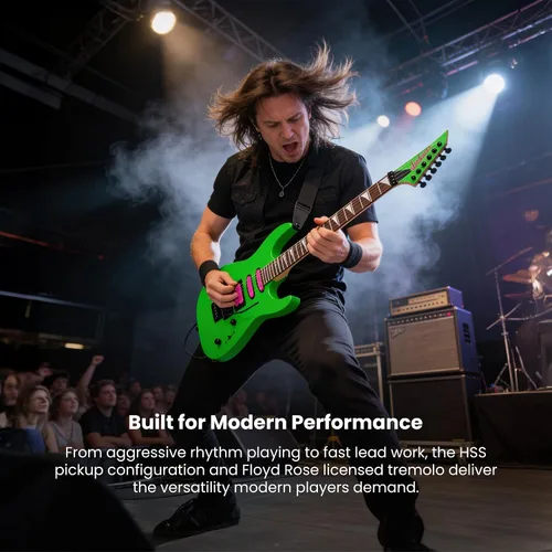 Vista 7 de Jackson X Series Dinky DK3XR HSS Guitarra Eléctrica - Verde Neón