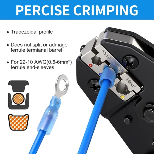 Vista 4 de Crimpadora de terminales de cable de trinquete,Herramienta de prensado para conectores termorretráctiles,Alicates de prensado Deutsch Herramientas