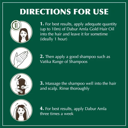 Vista 4 de Aceite de cabello Amla Natural de Vatika – Aceite herbal nutritivo para un cabello más fuerte, más grueso y más brillante – Enriquecido