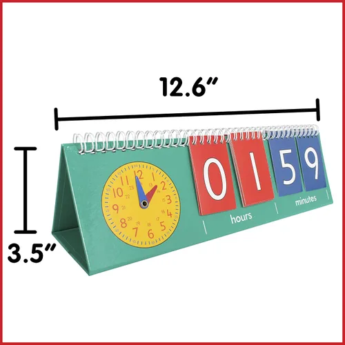 Vista 4 de edxeducation Rotafolio de tiempo Reloj de enseñanza para niños Aprende a decir la hora con formatos analógicos y digitales