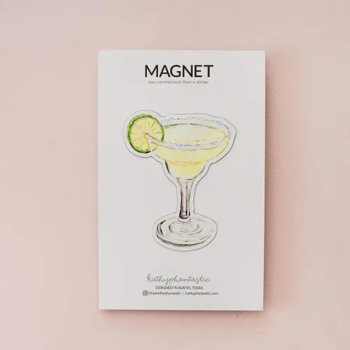Vista 2 de Margarita Magnet for Refrigerators, Tequila Cocktail Fridge Magnet, for Magnetic Whiteboard Locker, 3 Inch