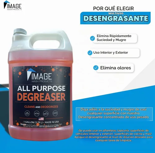 Vista 4 de Image Wash - Desengrasante espumoso multiusos en espray resistente para quitar grasa y aceite para bahías de motor, neumáticos, encimeras de cocina