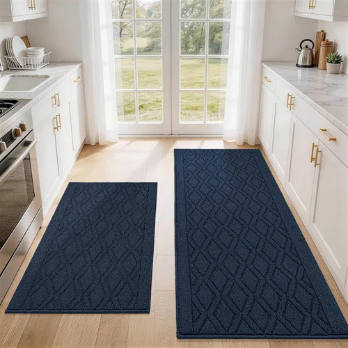 Vista 29 de COSY HOMEER Tapete de cocina antideslizantes, absorbentes para el piso, alfombra de cocina lavable, tapete de pie para fregadero, alfombra de Beige