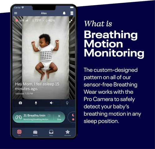 Vista 5 de Nanit Breathing Wear Band - 100% Cotton, Works with Nanit Pro Baby Monitor to Track Breathing Motion Sensor-Free