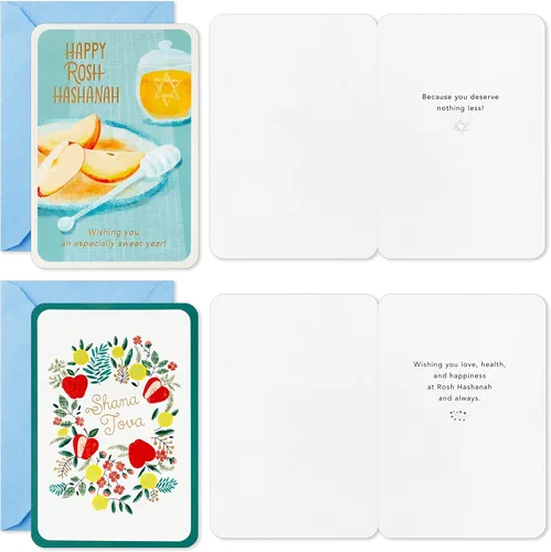 Vista 3 de Hallmark Tree of Life Rosh Hashanah - Surtido de tarjetas, paz en nuestros corazones (24 tarjetas con sobres)