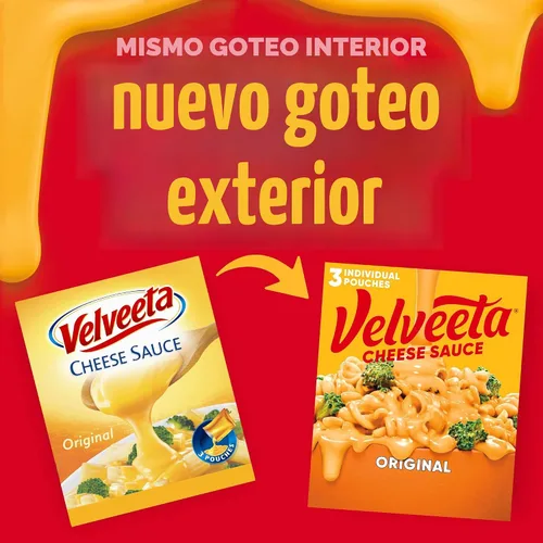 Vista 4 de Velveeta Bolsas de salsa de queso original, caja de 3 ct con bolsas de 4 onzas