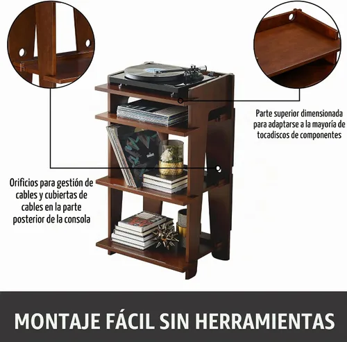 Vista 7 de Crosley Furniture Soho - Soporte para tocadiscos Caoba