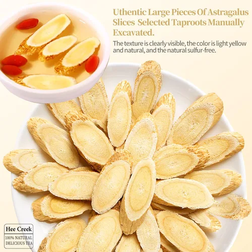 Vista 2 de Huang Qi en rodajas de raíz de astrágalo 7 oz/200 g de grado superior grande rebanadas de raíz de astrágalo hierbas chinas crudas, sin azufre, sin