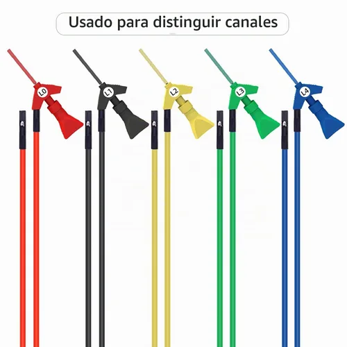Vista 5 de Goupchn Clips de gancho de prueba SMD IC con cables de puente de silicona Kit de cables de prueba para analizador lógico 5