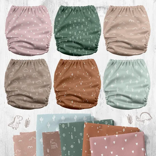 Vista 2 de Mama Koala Pañales de tela para bebé 3.0 con 6 insertos, con 2 bolsas reutilizables para húmedo y seco
