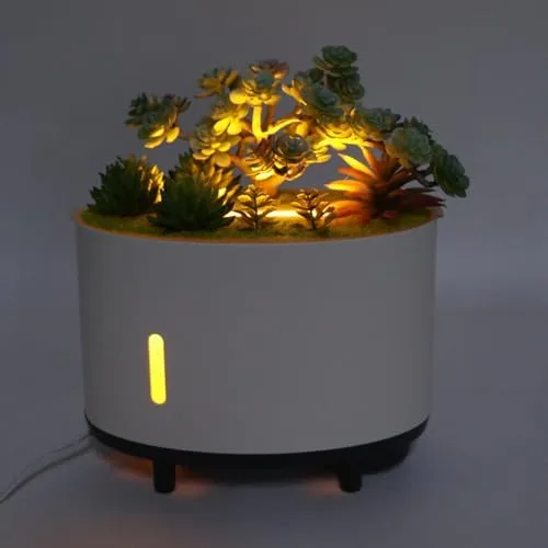 Vista 4 de Humidificador de plantas de simulación, 6.8 fl oz de aire silencioso humidificador de apagado automático, mini humidificador portátil
