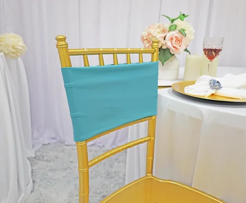 Vista 26 de (10 bandas elásticas de elastano de 7 x 13 pulgadas, de doble capa, lazos elásticos de licra para silla, lazos para bodas, fiestas, banquetes