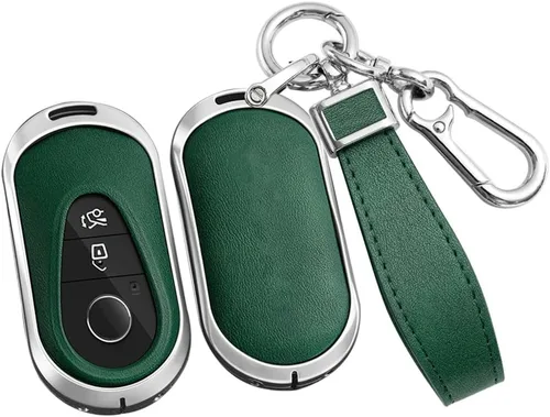 Vista 11 de ontto Llavero de cuero compatible con Mercedes-Benz 2020 en adelante, llavero de metal para Benz Clase S, Clase G, Clase E, color negro