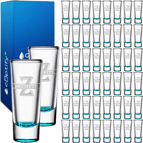 Vista 33 de Vaso de chupito personalizado con fondo negro personalizado de 2 oz, vasos de chupito cordiales con inicial y nombre en script dividido
