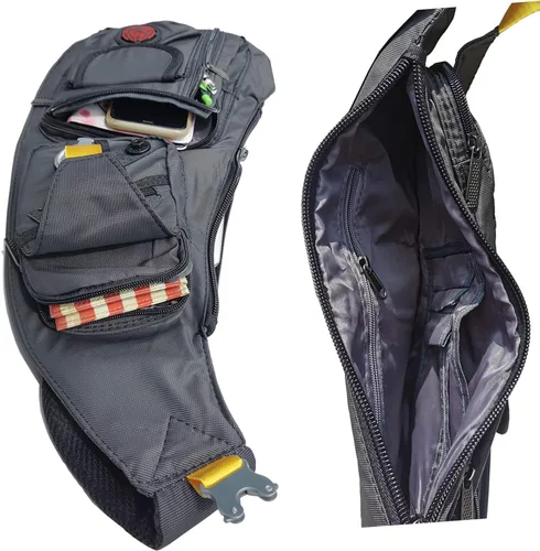 Vista 66 de Mochila de nylon para el pecho, mochila de viaje en bicicleta y gimnasio