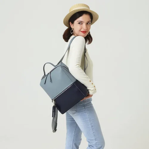 Vista 2 de BOSTANTEN Mochila de cuero genuino para mujer, mochila pequeña de moda, M