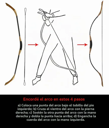 Vista 4 de Longbowmaker H1 - Arco largo hecho a mano al estilo húngaro, flagella recurvo, arco de caballo, tiro con arco, potencia de 20 a 110 libras